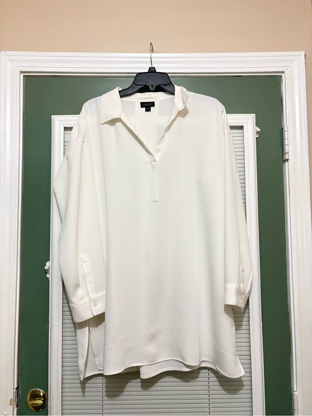 J. Jill elegant white long-sleeve tunic top large